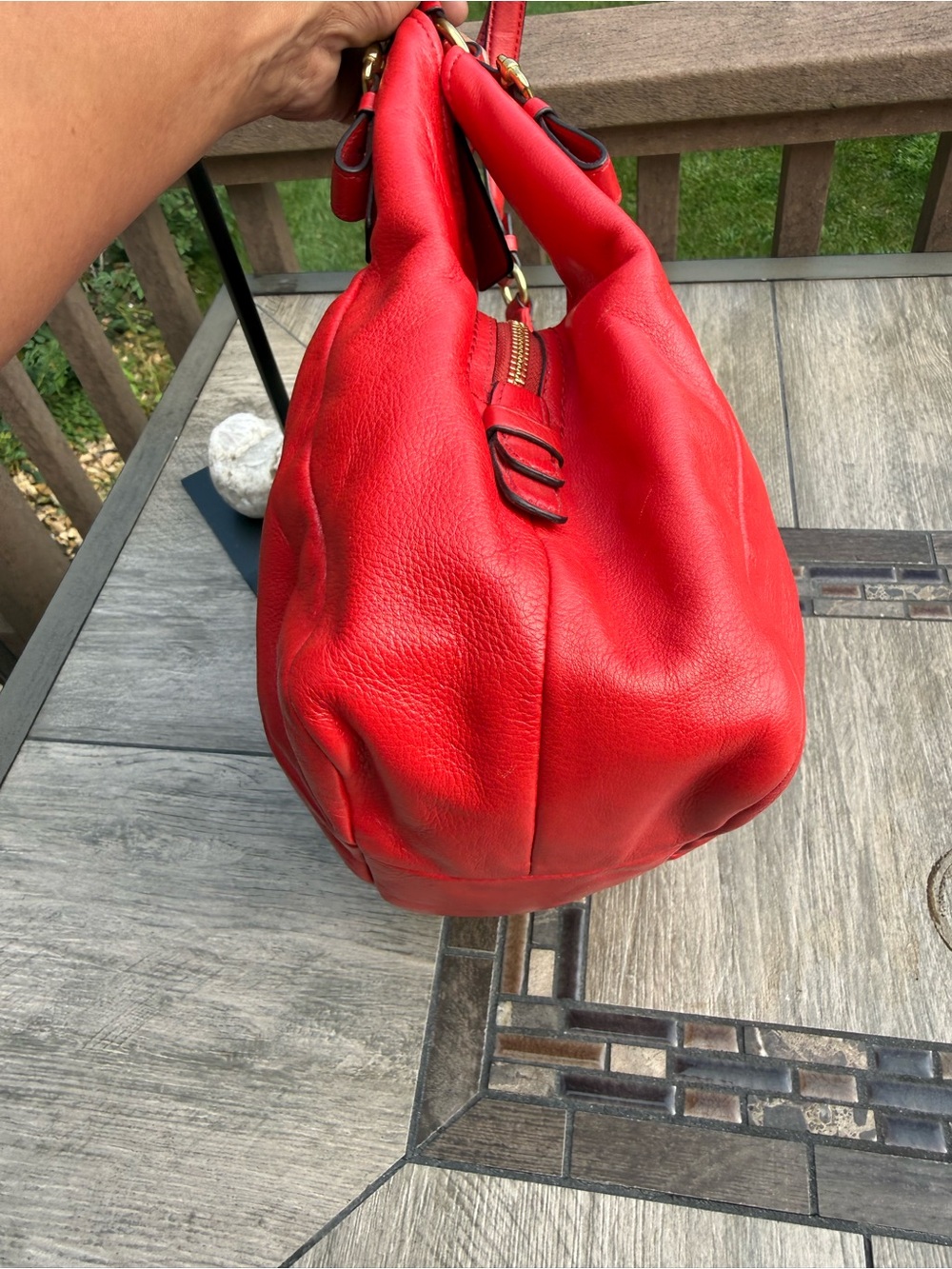 EUC Coach Madison Abigail Shoulder Bag Red Pebbled Leather Vintage Y2K - Picture 6 of 15